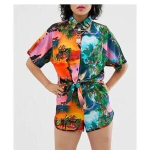 EUC ASOS x Disney Lion King Tropical 2-piece outfit Size 6 top, Size 8 bottom